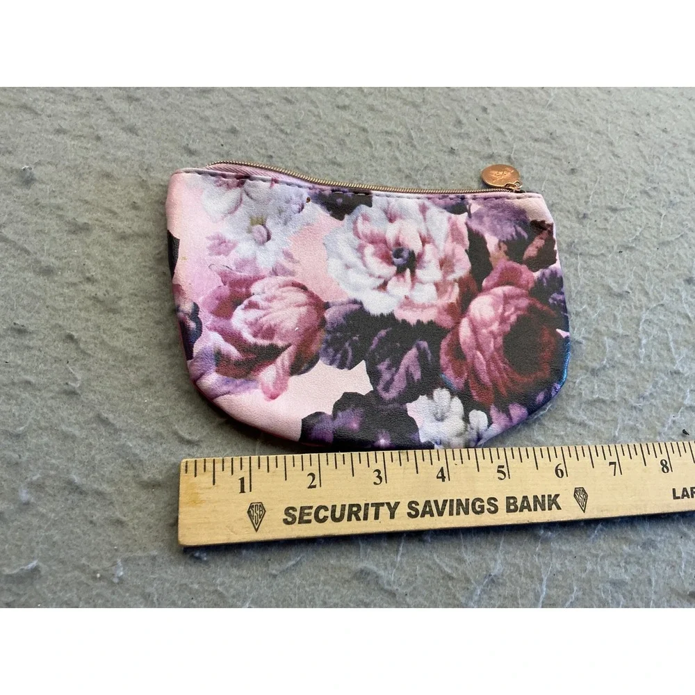 Ipsy Makeup Bag Set of 3 Floral Geometric Rainbow Zipper Pouches Small Travel
